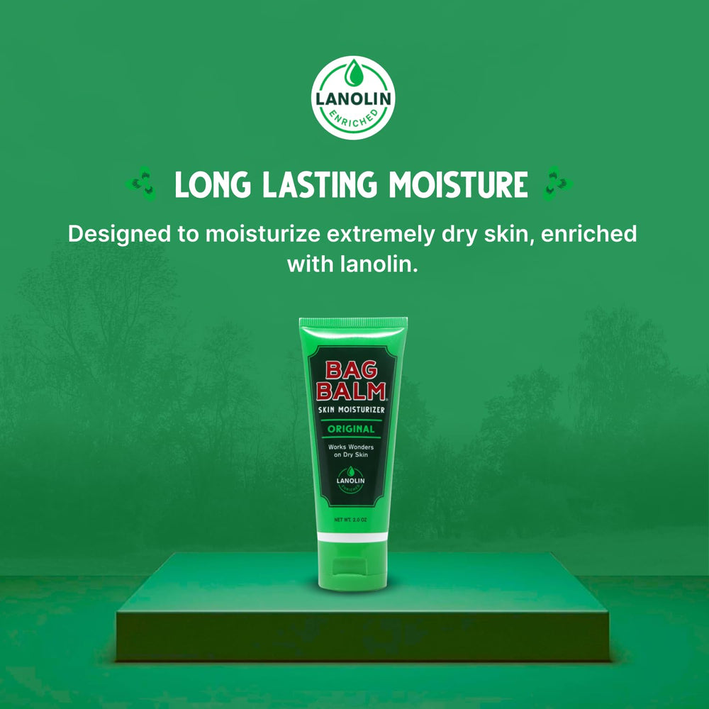 Bag Balm being applied to dry hands for smoothing relief.