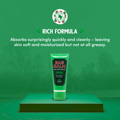 Bag Balm lanolin-enriched formula shown on skin for softness.