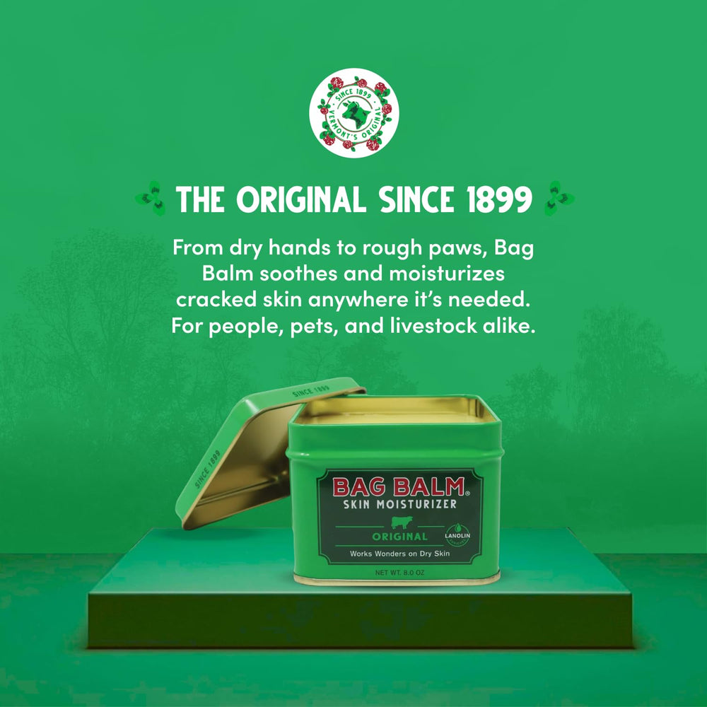 Bag Balm Vermont-made jar emphasizes heritage and simple ingredients.