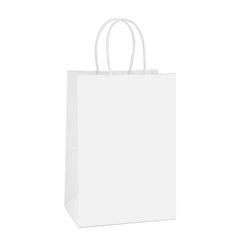 BagDream gift bags front view in white kraft for premium gift presentation