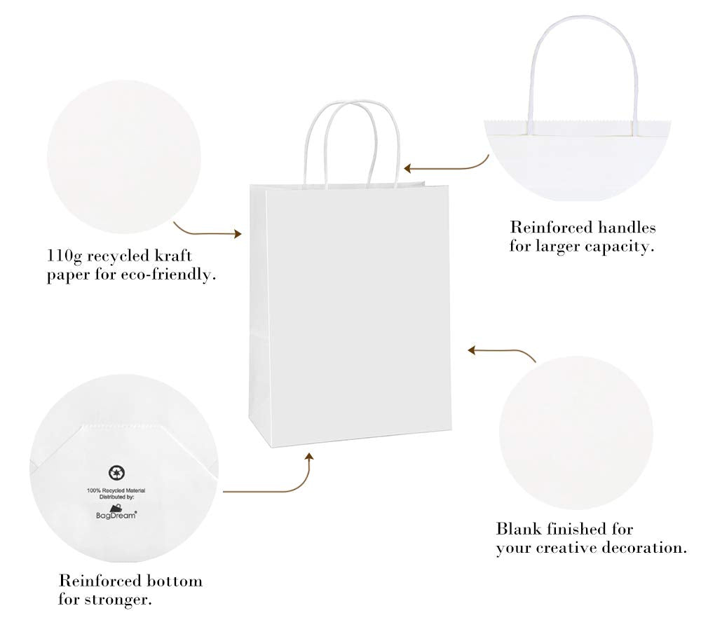 BagDream kraft paper bags with sturdy twist handles for reliable carrying.