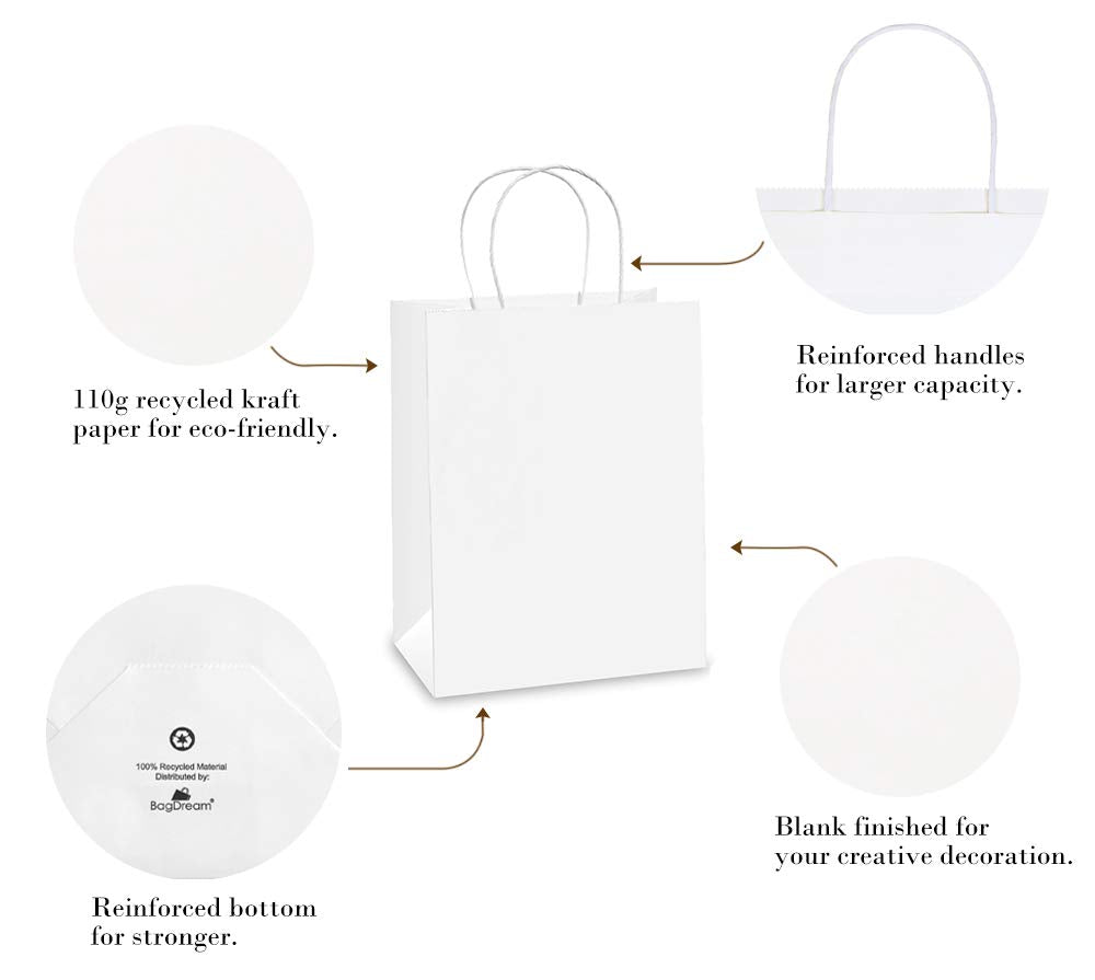 BagDream recyclable white bags offer practical, eco-friendly packaging.