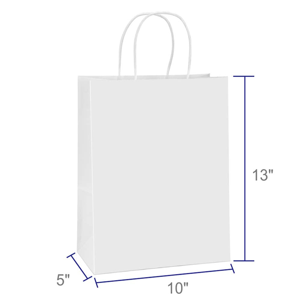 BagDream white kraft bags with a flat bottom for easy standing and presentation.