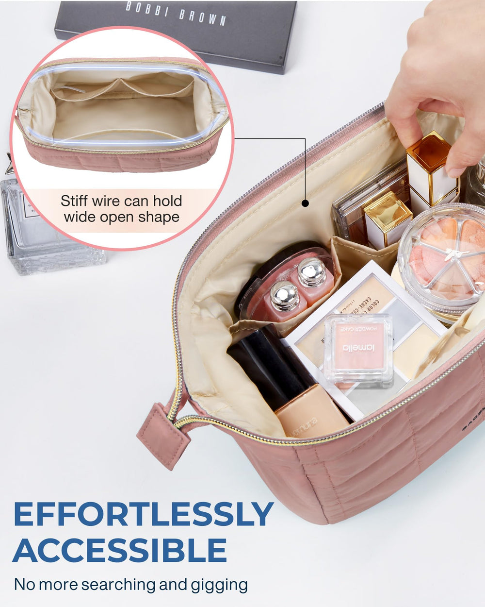 Multi functional BAGSMART bag works as travel pouch and purse organizer.