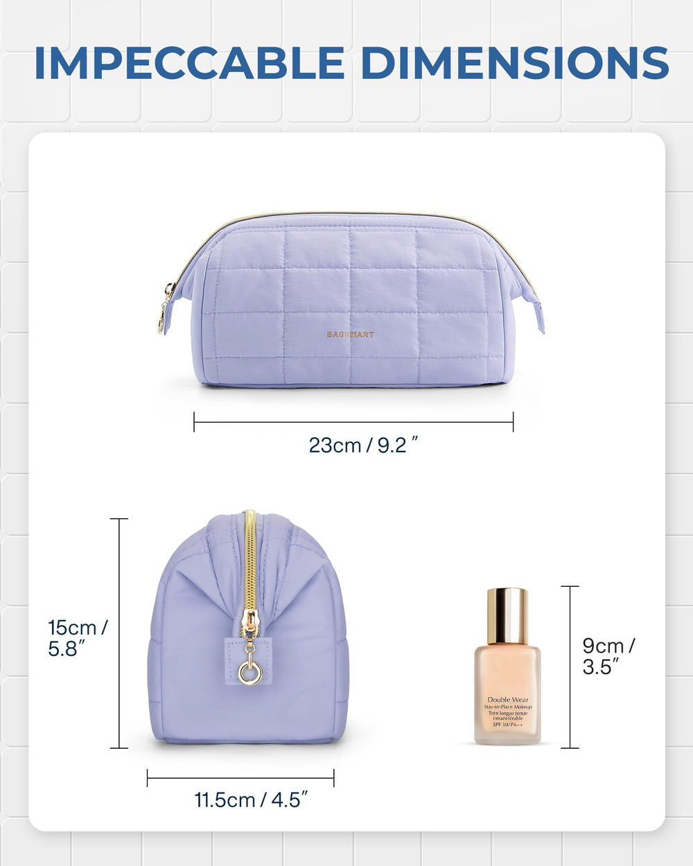 BAGSMART makeup bag displayed as versatile travel essential or organizer