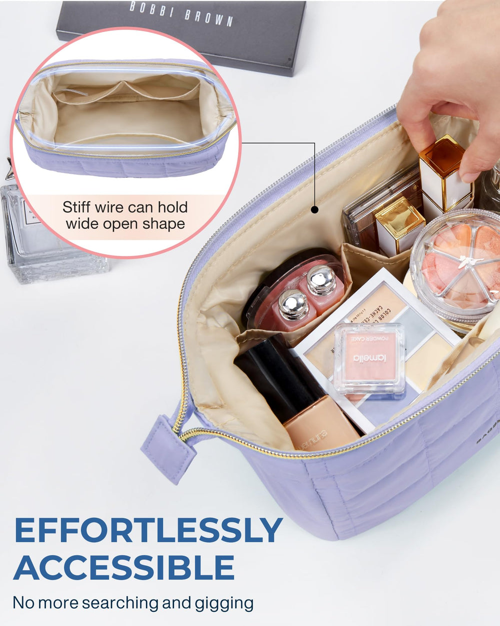 BAGSMART PVC-liner pocket protecting brushes and preventing spills