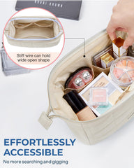 BAGSMART PVC-lined pocket protecting brushes and powders from spills