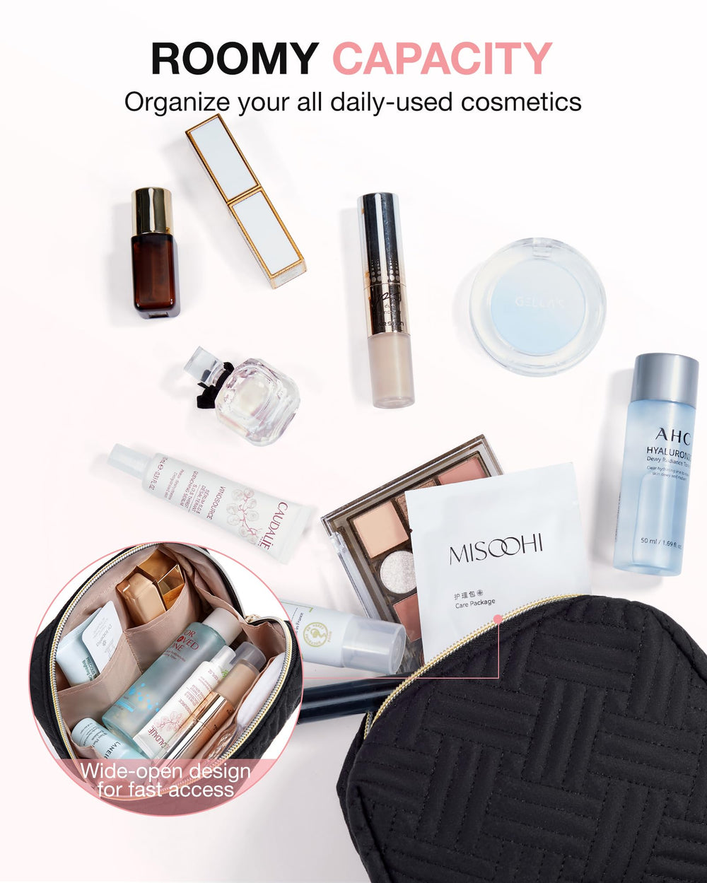 BAGSMART multi-functional travel bag for cosmetics and toiletries on the go.
