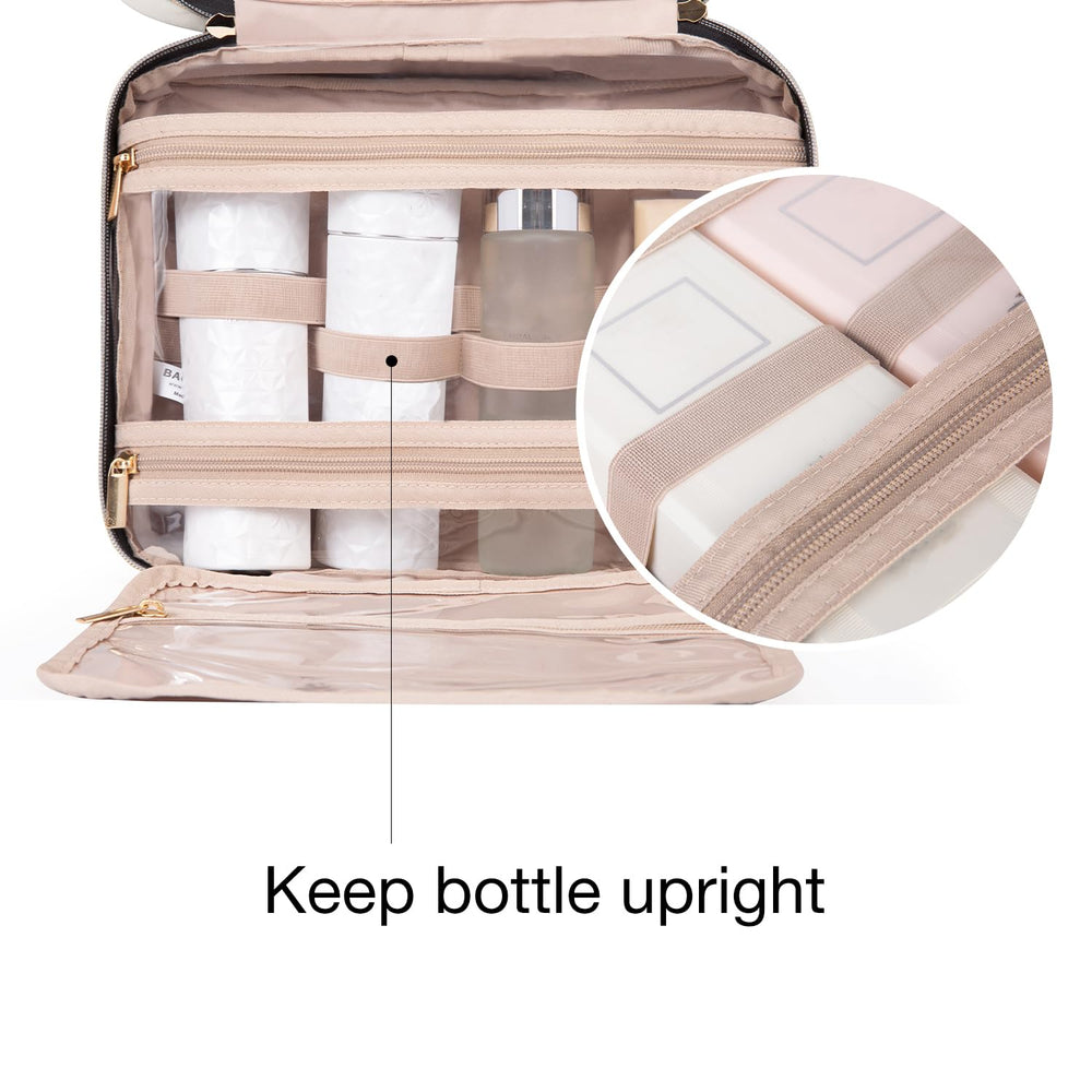 BAGSMART toiletry organizer showing sturdy stitching and padding.