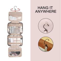 BAGSMART travel cosmetics bag with dual zippers for quick access.