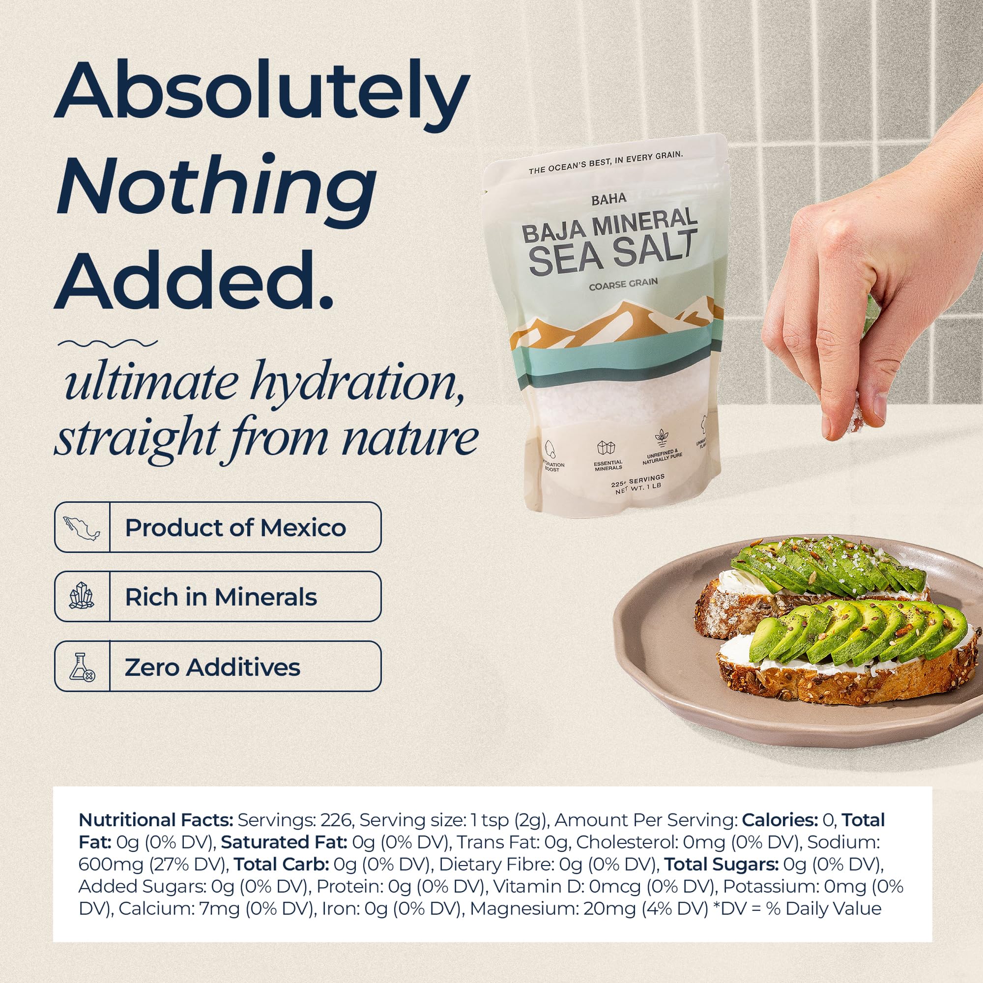 BAHA Baja Mineral Sea Salt resealable pouch preserves freshness