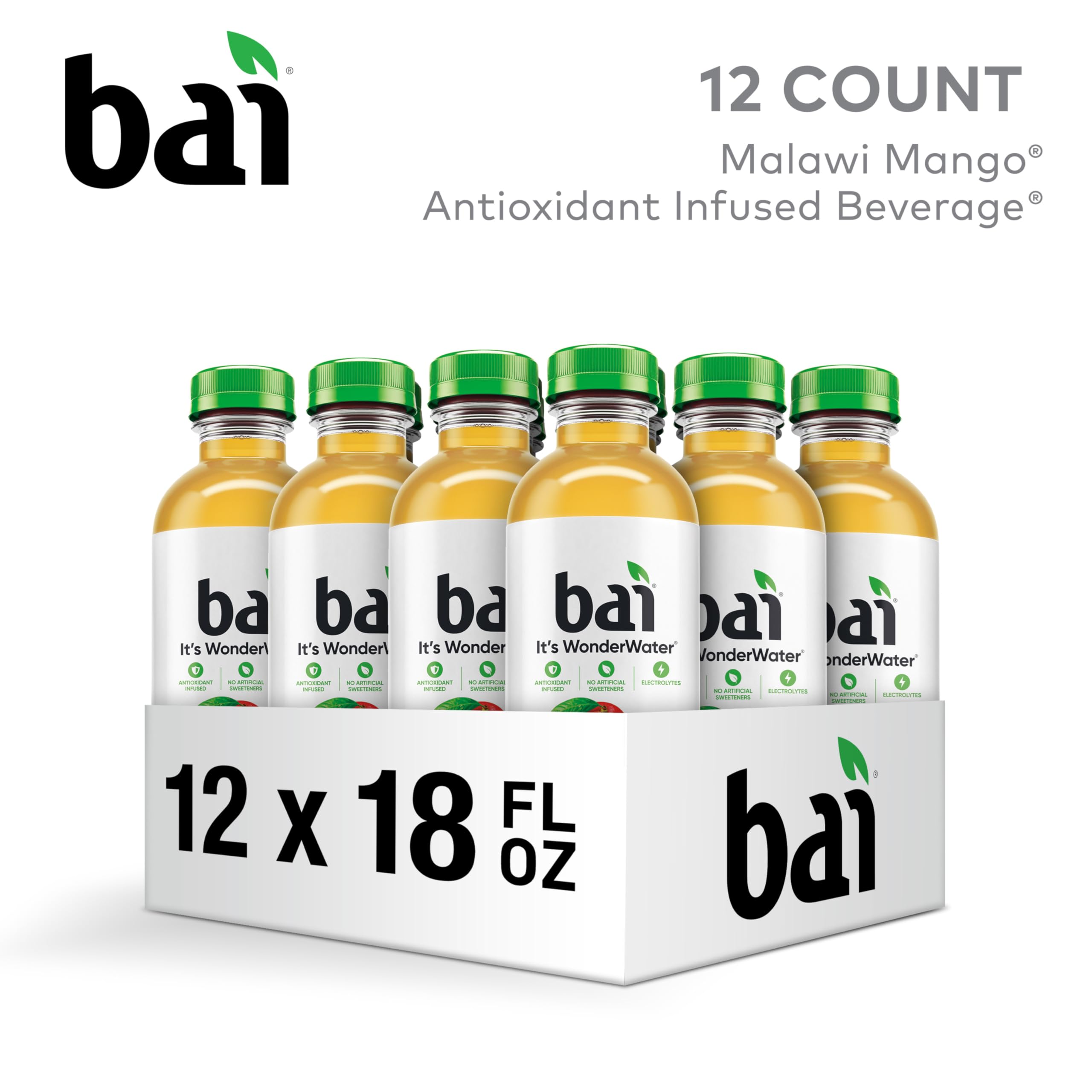 Bai Malawi Mango bottle pour captures refreshing fruit taste in motion.