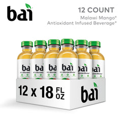 Bai Malawi Mango bottle pour captures refreshing fruit taste in motion.