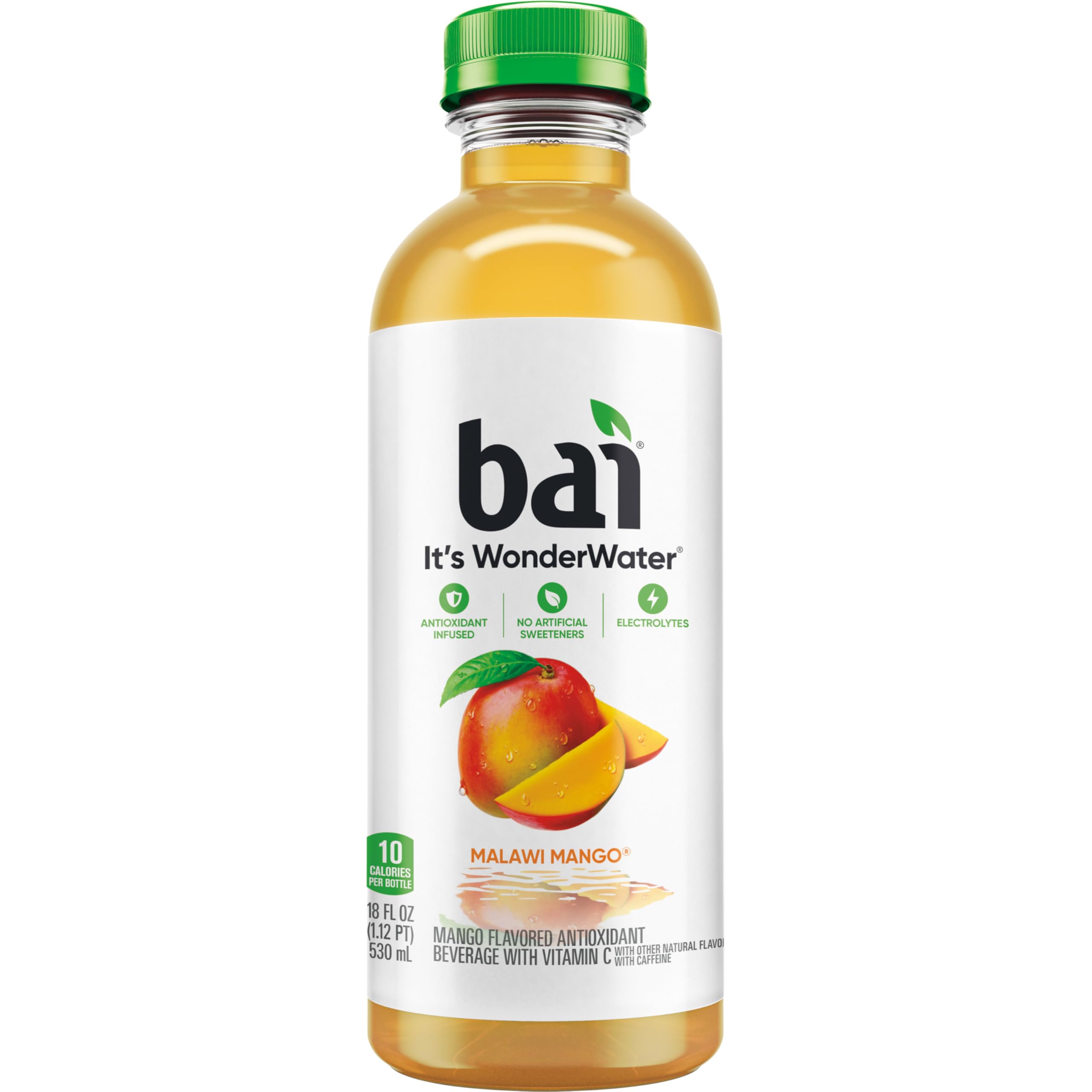 Bai Malawi Mango fridge display suggests ready-to-drink wellness on the go.
