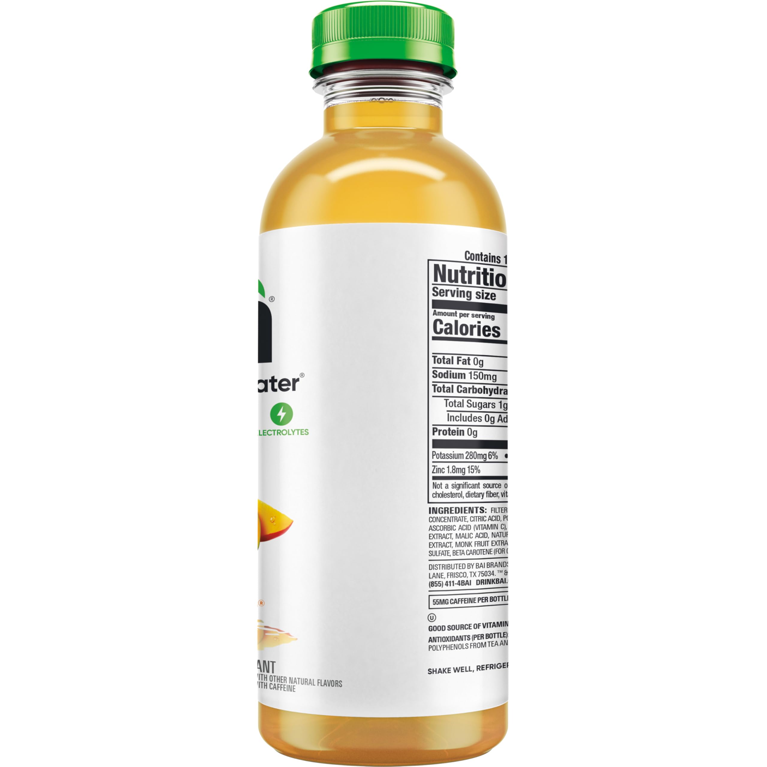 Bai Malawi Mango ingredients-info image details its natural flavors and no artificial sweeteners.