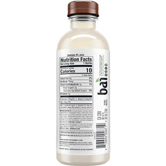 Bai Molokai Coconut bottle back label highlights antioxidants and sugar