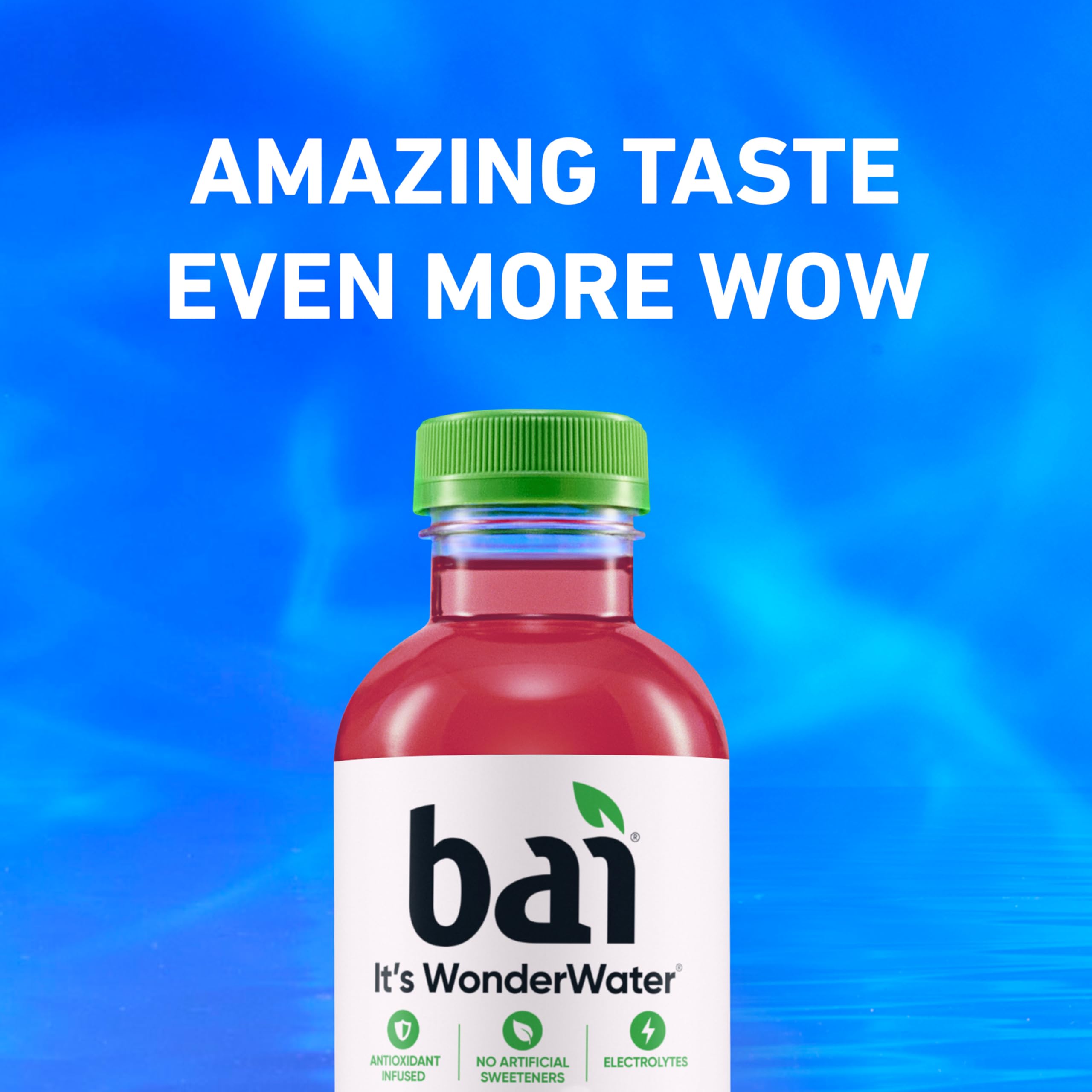 12-pack Bai Raspberry Lemon Lime arranged for display.