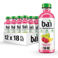 Bai Raspberry Lemon Lime bottle for antioxidant infused hydration on the go.