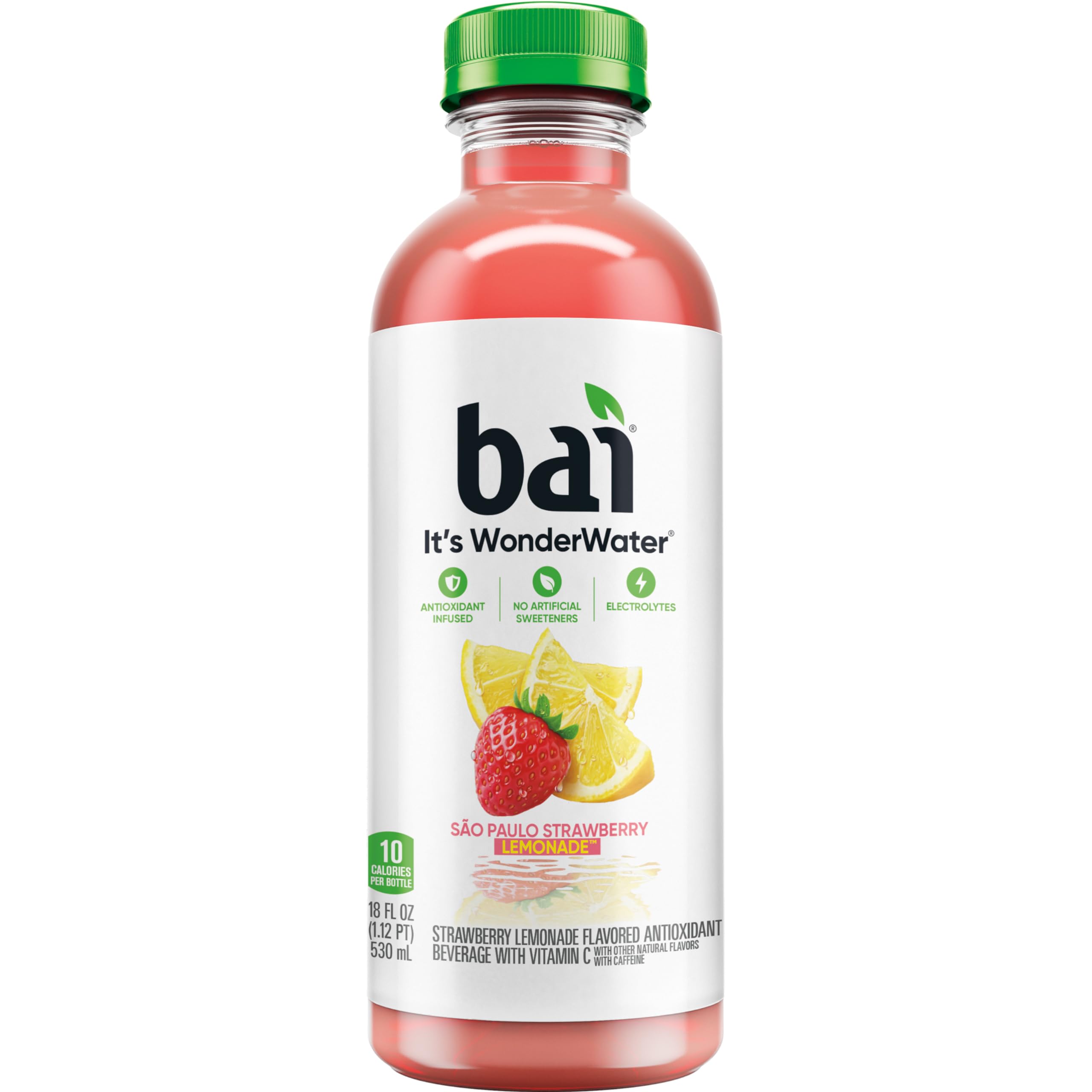 Condensation on Bai São Paulo Strawberry Lemonade bottle after chilling