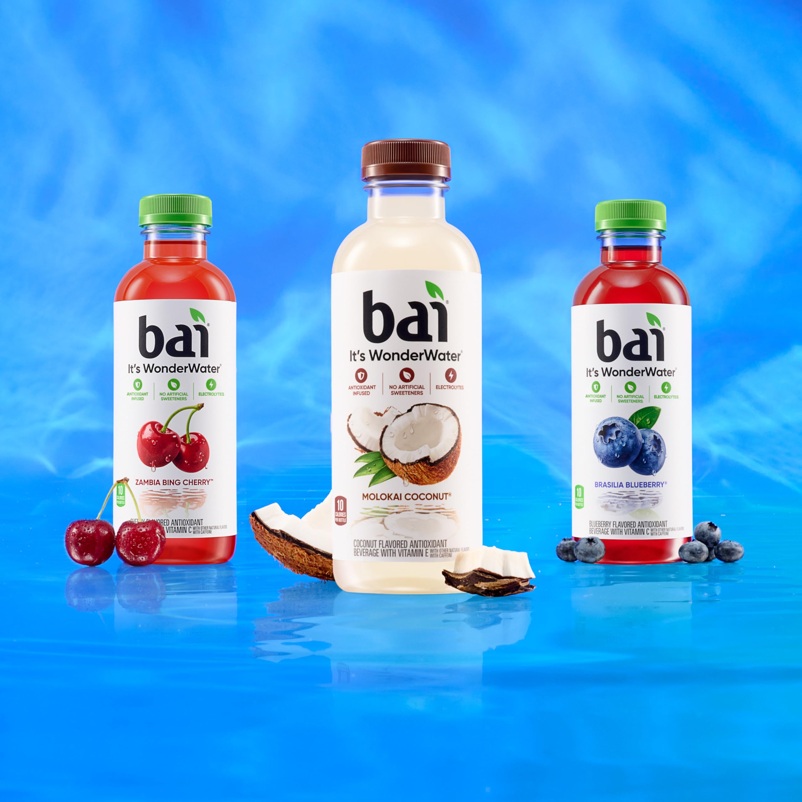 Bai Zambia Bing Cherry bottle back panel notes zinc and Vitamin C.