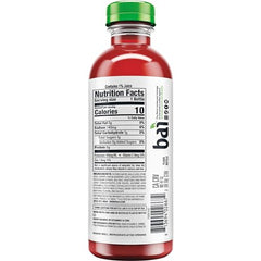Bai Zambia Bing Cherry label close-up highlights natural stevia sweetness.