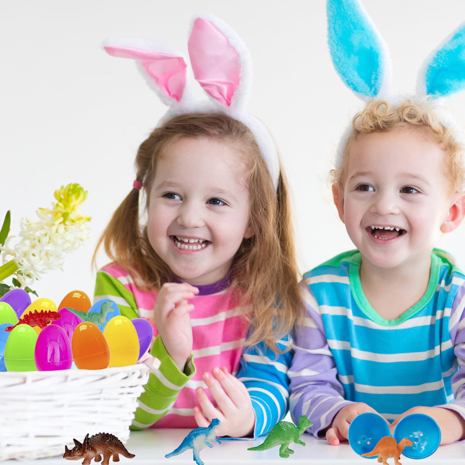 BAINFE Easter basket stuffer includes dinosaur toys for festive décor and surprise