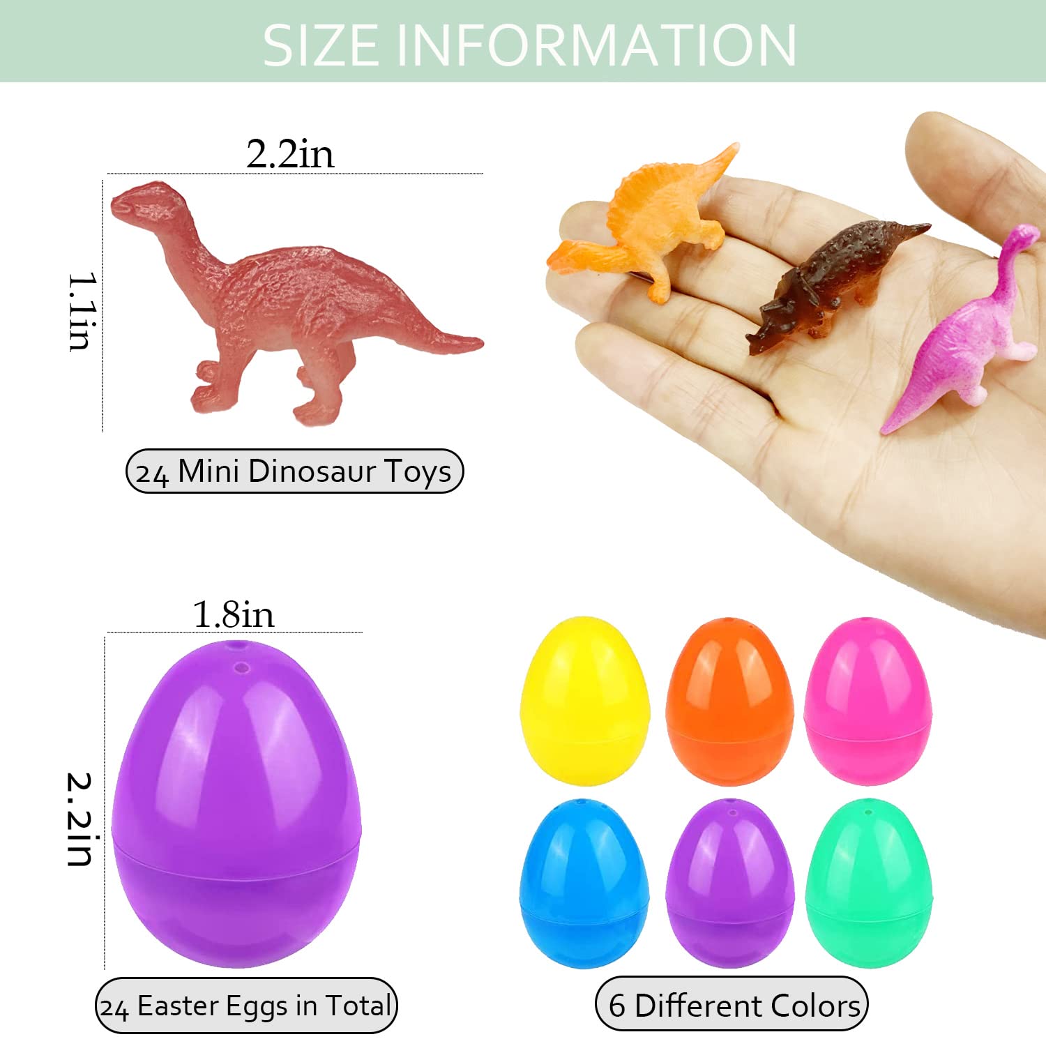 BAINFE Easter egg hunt set with dinosaur figures supports imaginative play