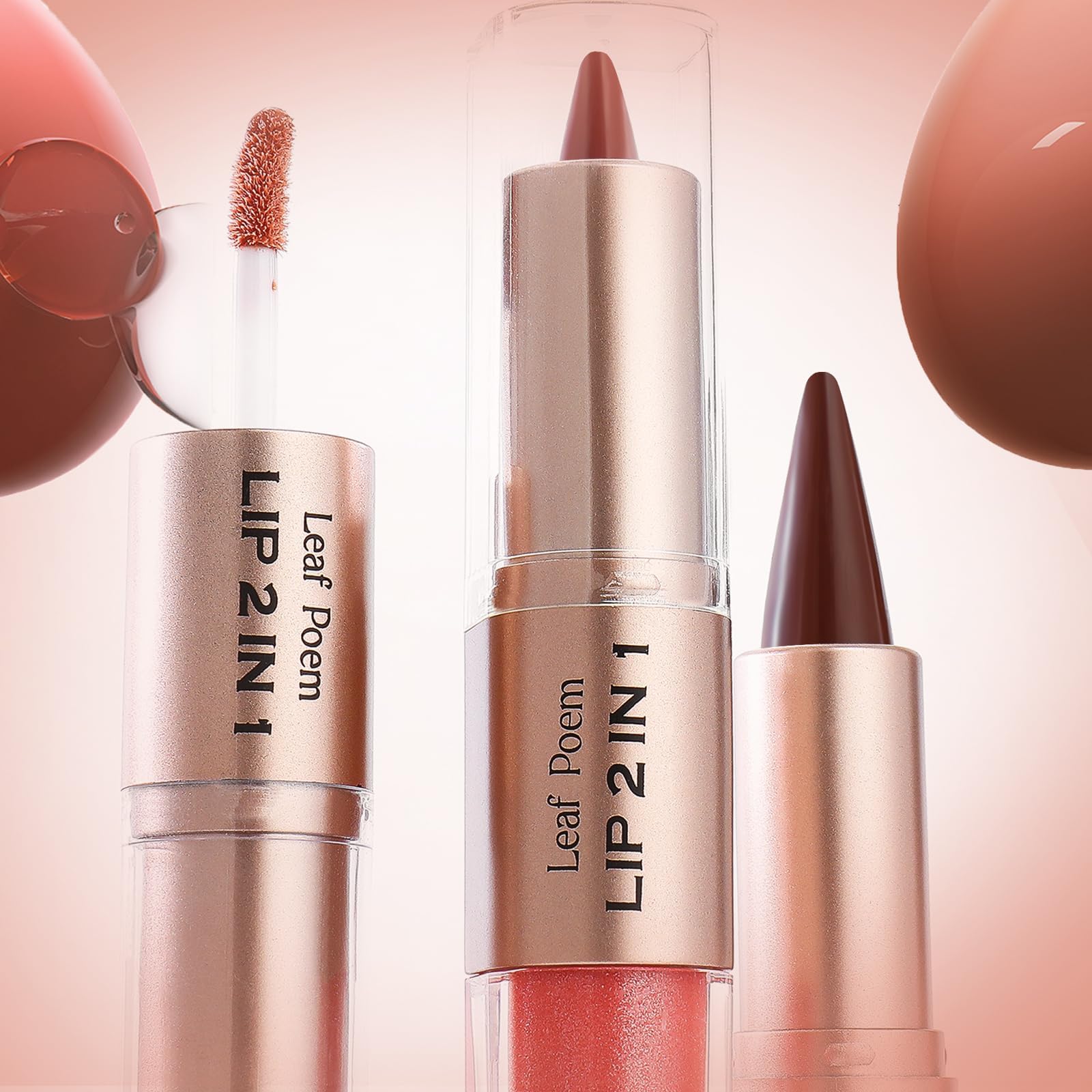BAISEN DIARY all-in-one lip pencil and gloss compact on desk