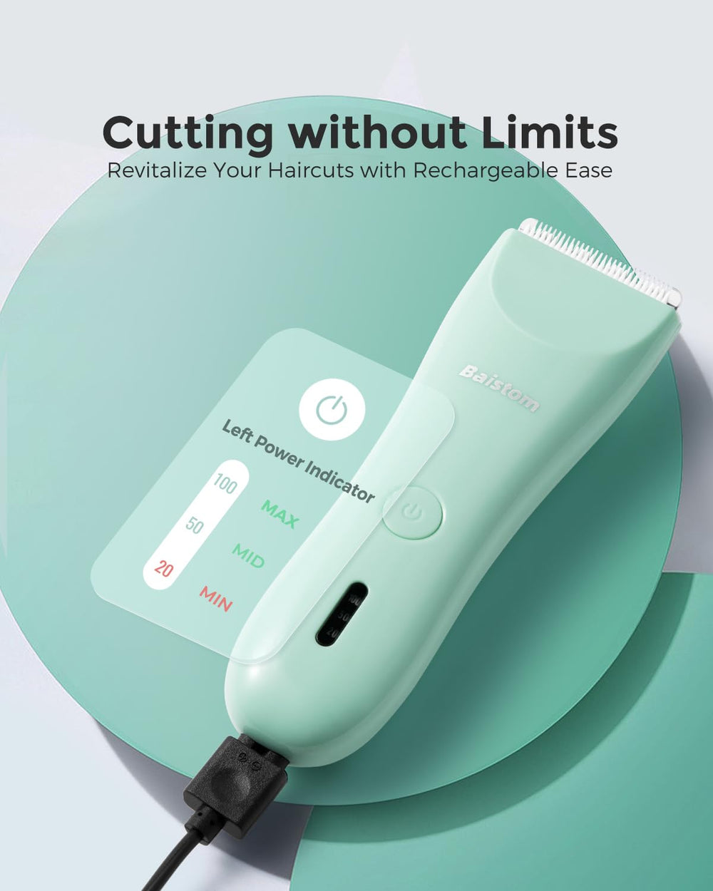 Baistom IPX-7 waterproof design makes cleaning quick and safe.
