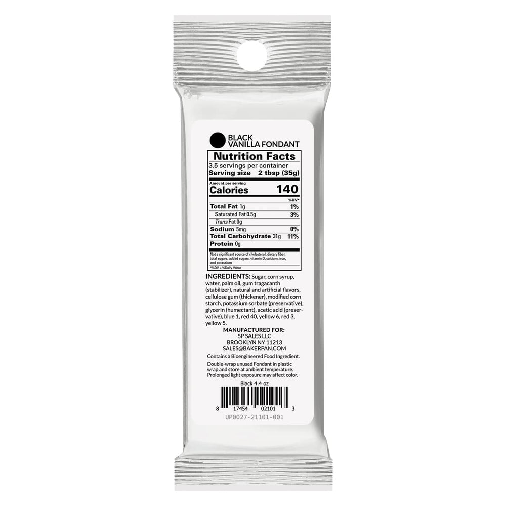 Bakerpan vanilla fondant provides a smooth finish on cakes for professional-looking results.