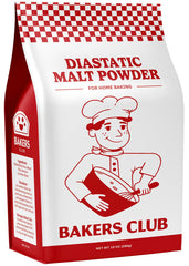 Bakers Club Artisan Diastatic Malt Powder 10oz bottle elevates dough rise and flavor.