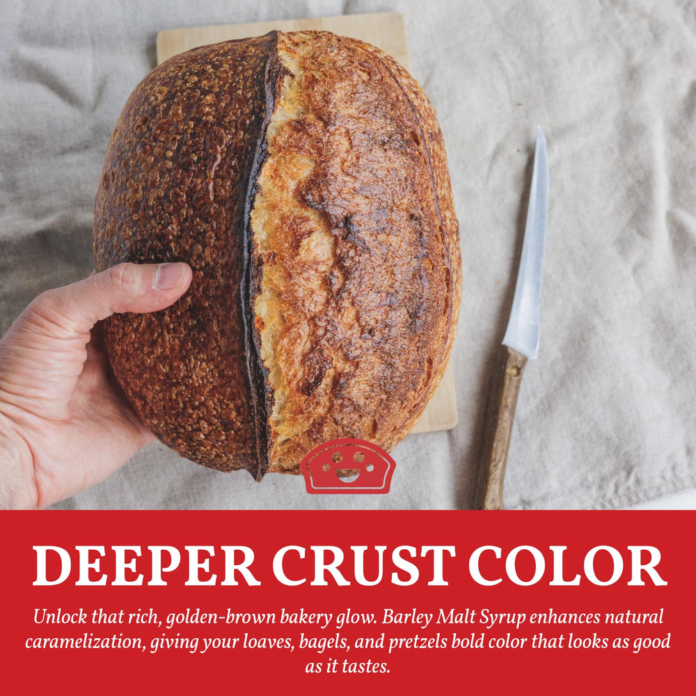 Bakers Club Barley Malt Syrup bagel boiling dip showing color and crust enhancement.