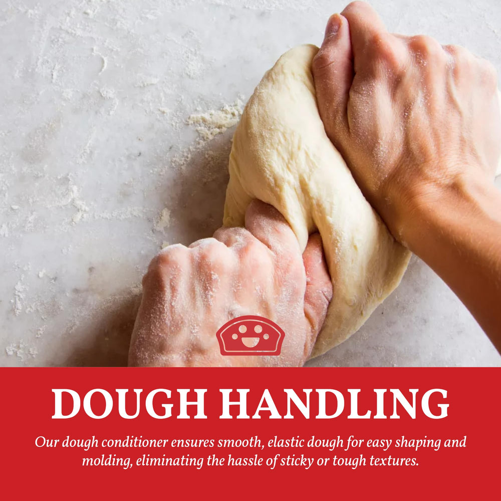Bakers Club Dough Elasticity Enhancer helps shape dough with less sticking.