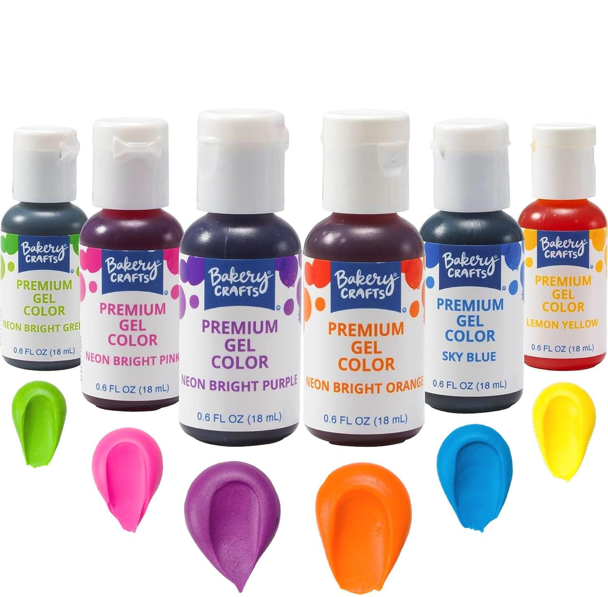 Bakery Crafts neon pink gel bottle for vibrant cake coloring.