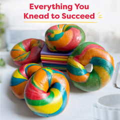 Baketivity rainbow dough colors inspire creative, safe baking for kids.