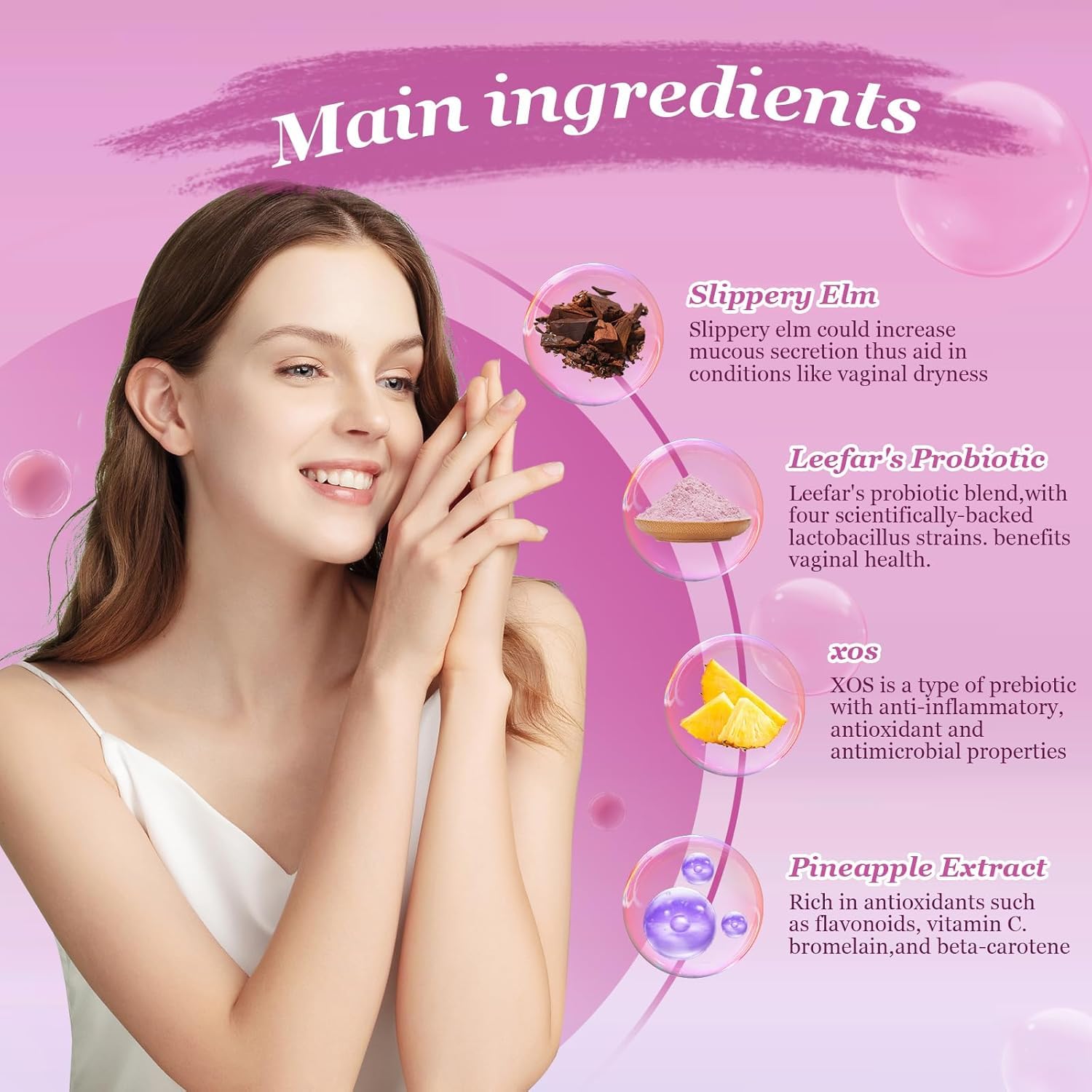 Bakong gluten-free vegan feminine gummies for convenient daily probiotic support.
