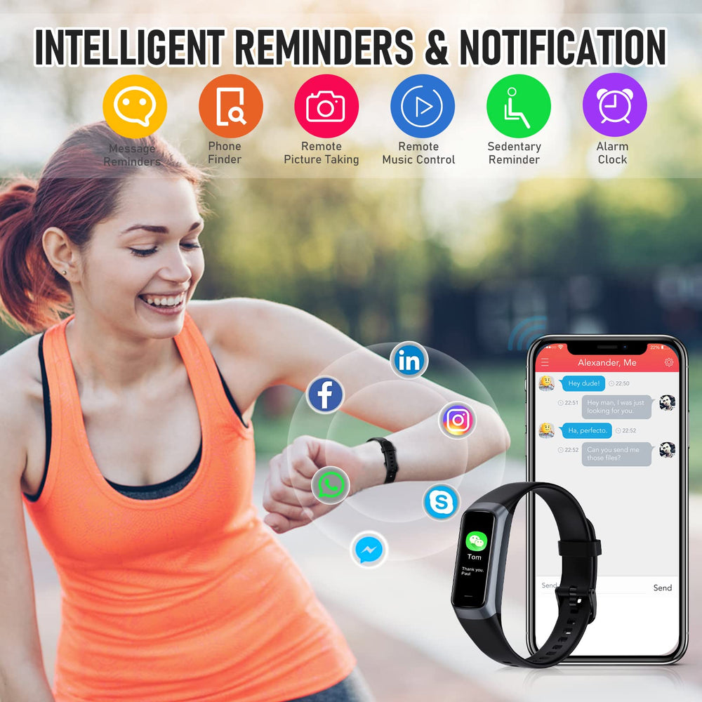 Bakoor Fitness Tracker keeps you connected with smart notifications for calls and messages.