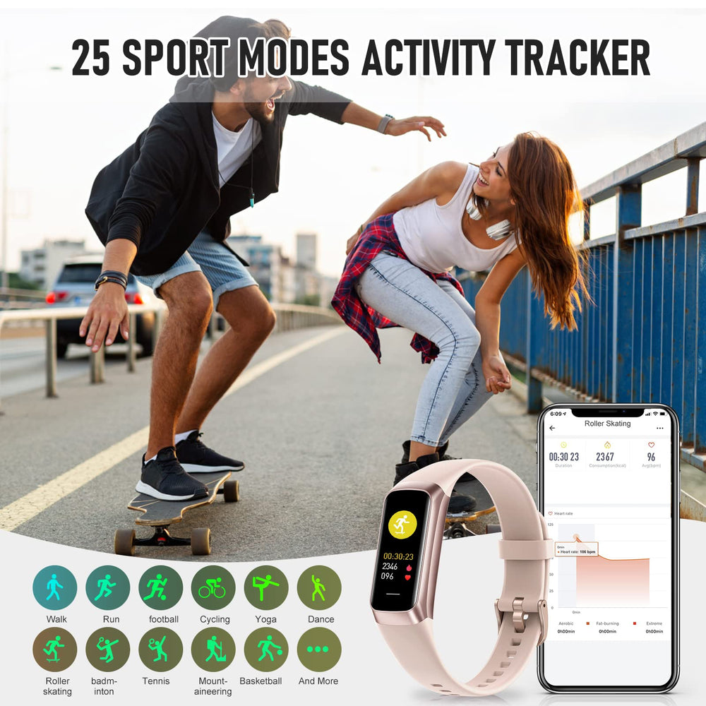 Bakoor Fitness Tracker step counter tracks steps and distance for daily goals