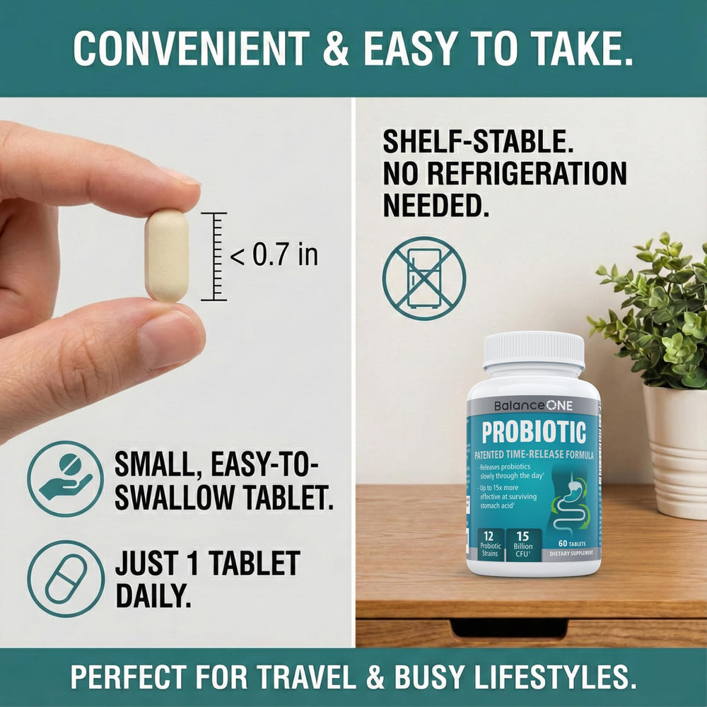 Balance ONE bottle on a desk, travel-ready and convenient