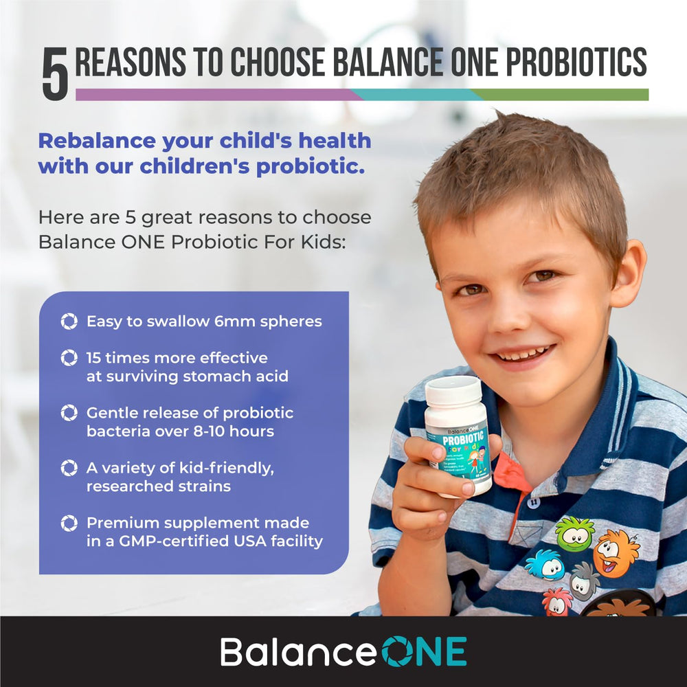 Manufacturing in USA: Balance ONE probiotic produced in a GMP-certified facility