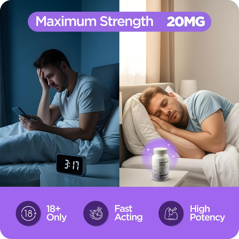 Balancebreens melatonin 20mg for uninterrupted sleep through the night.
