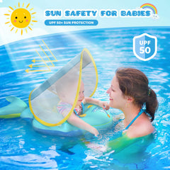 Balhvit detachable canopy keeps sun off while swimming.