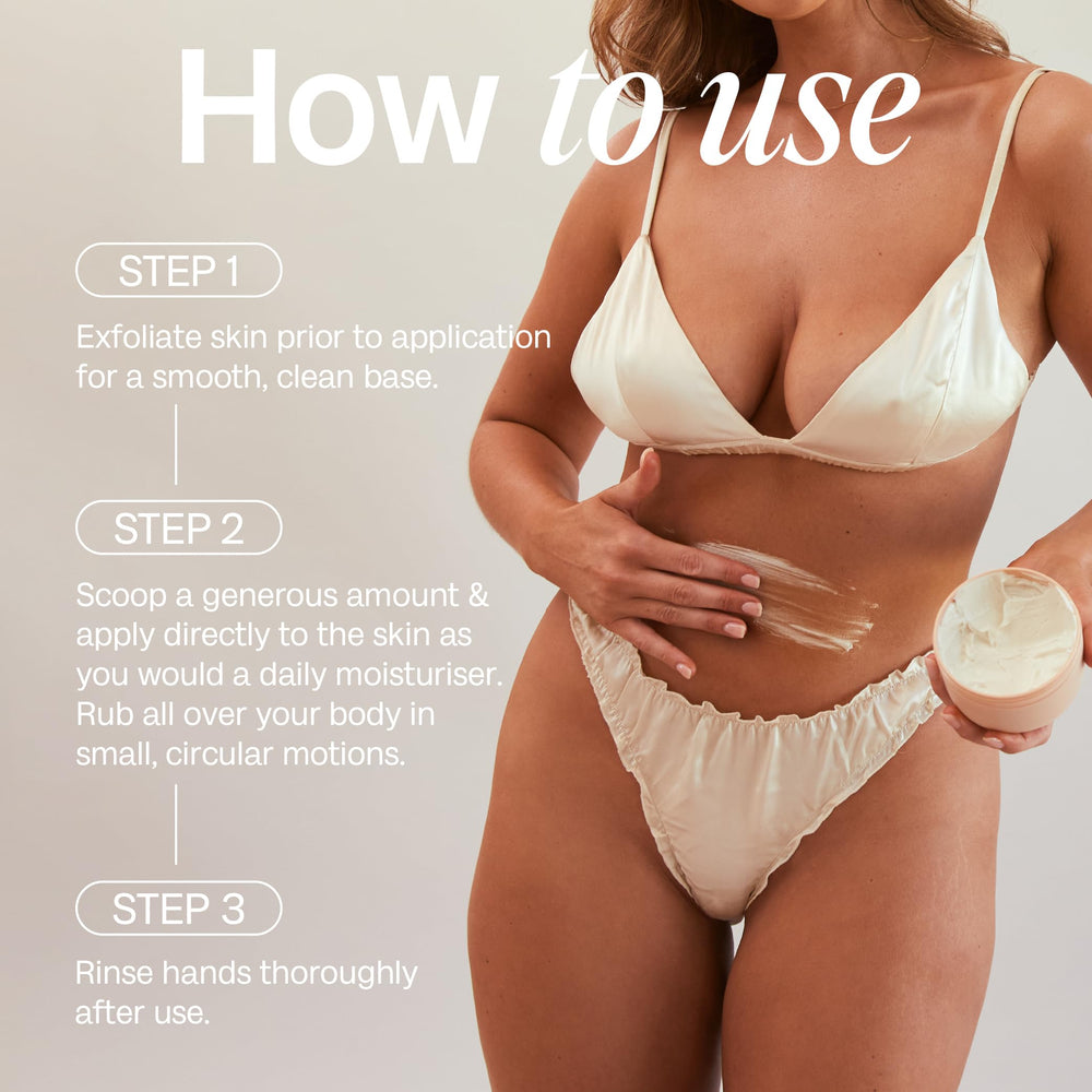 Bali Body Gradual Tanning Butter nontoxic formula for gentle self-tanning care.