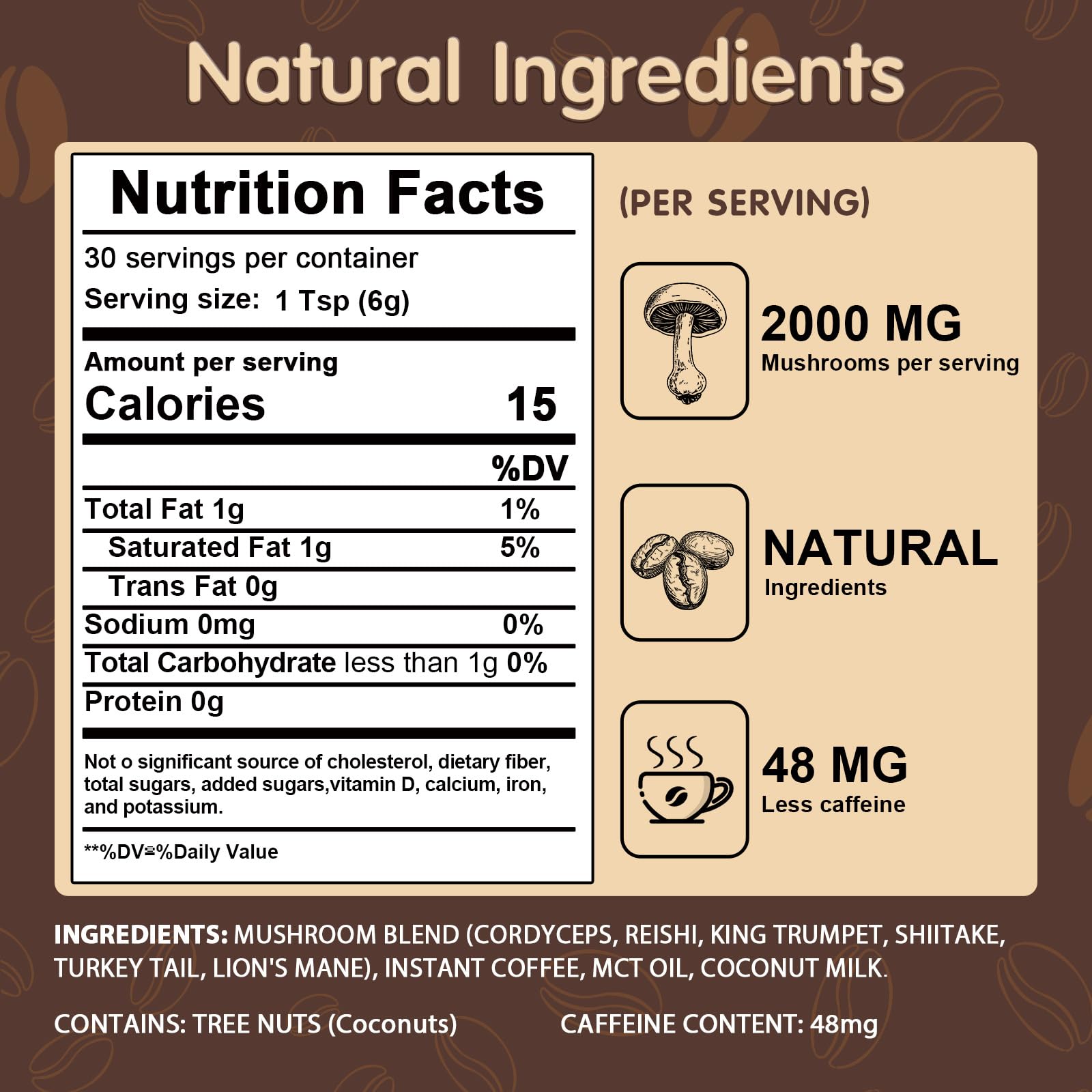 Balincer Mushroom Coffee powder measured for a cup.