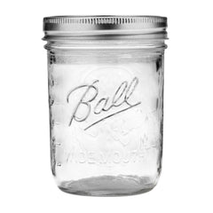 Ball 16oz wide-mouth jar with bands ensuring a secure seal.
