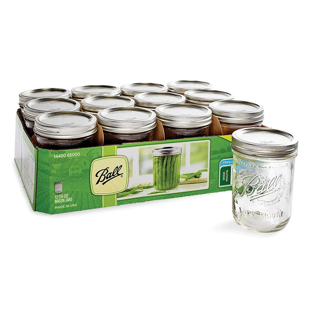 Ball jar ready for canning projects and pantry organization.