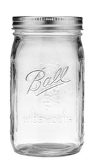 Ball wide-mouth glass preserving jar ready for easy sealing and long-lasting storage