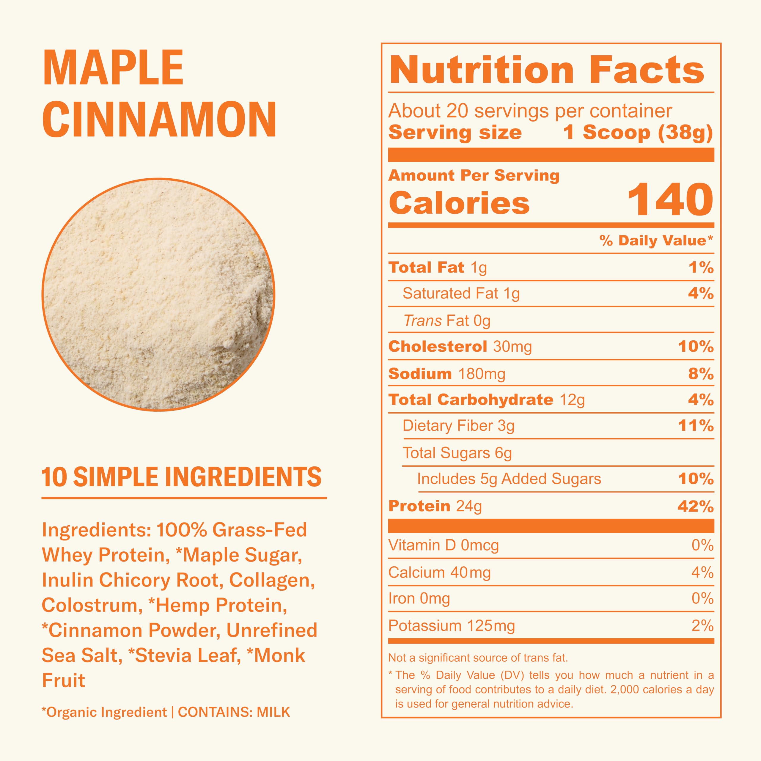 Ballerina Farm 24g protein per serving supports daily protein goals.