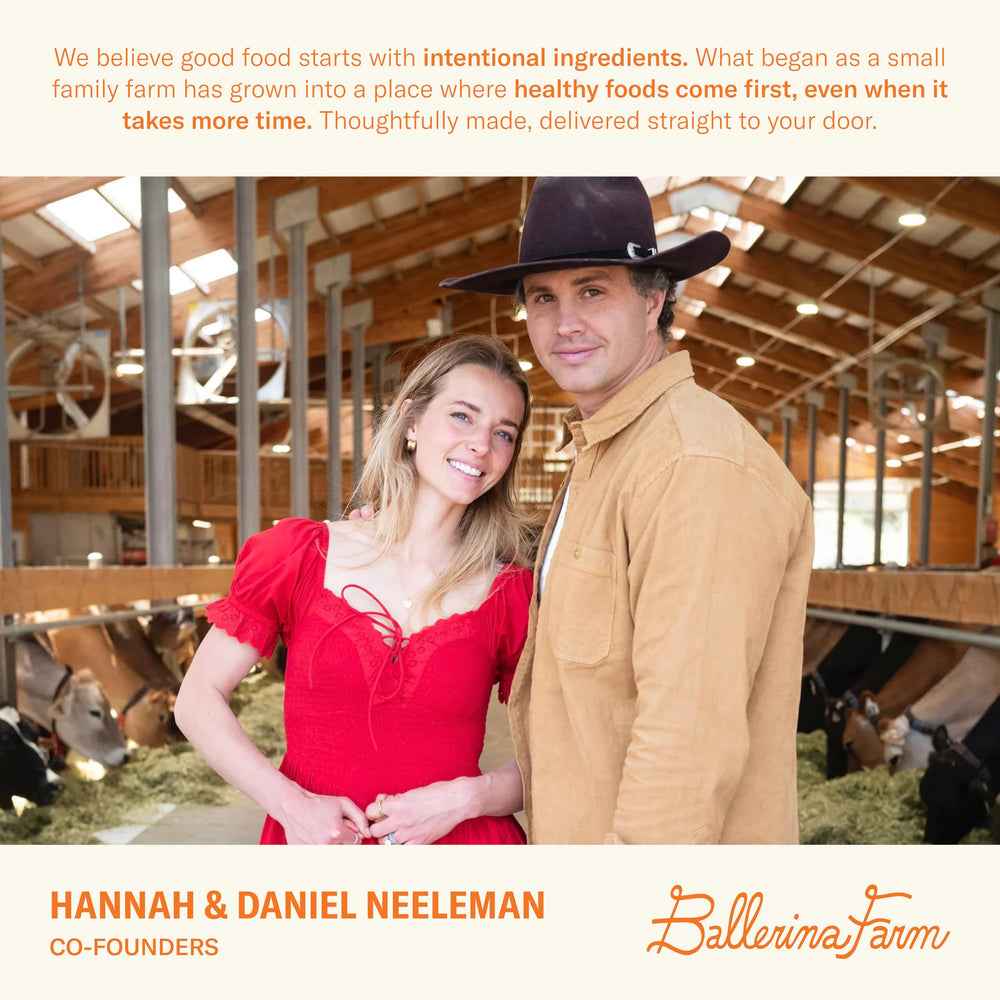 Ballerina Farm packaging reflects family-made craftsmanship.