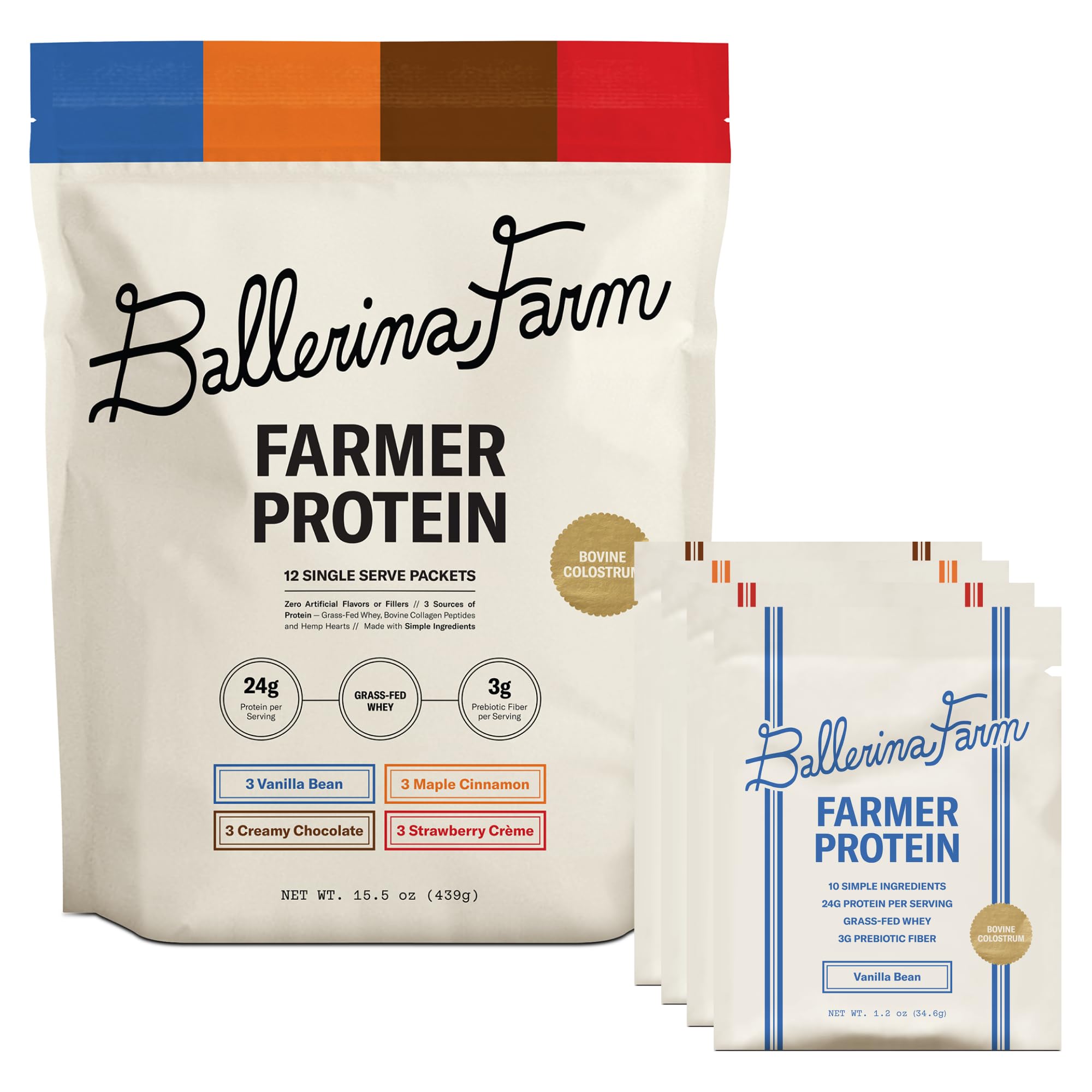 Ballerina Farm grass-fed whey powder jar for daily protein fueling